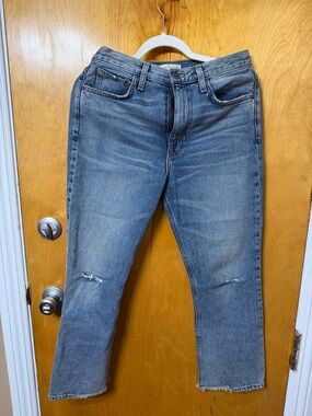 Joie Women's Distressed Mid Blue Straight Jeans